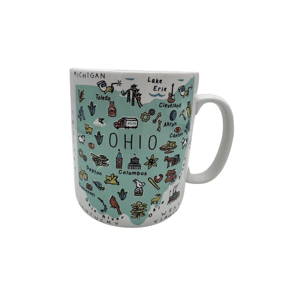 Ohio Map Mug 222 Fifth My Place 27oz Dishwasher Microwave Safe Oversized - Picture 2 of 6